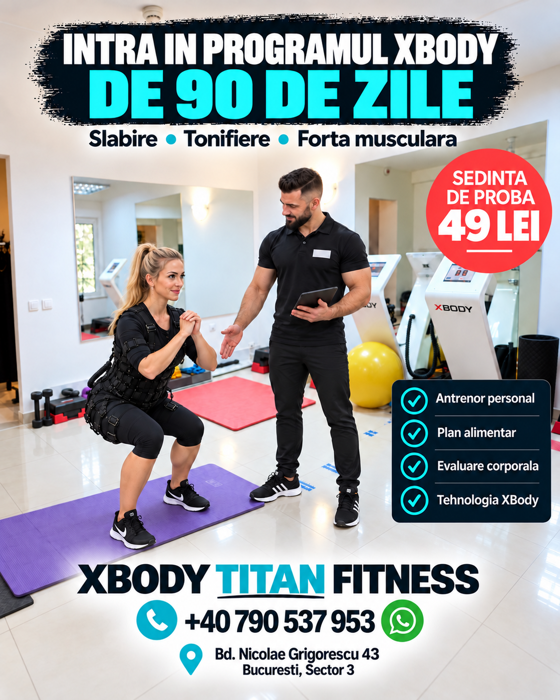 Program XBody de 90 de zile la XBody Titan Fitness